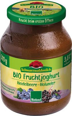 Produktfoto zu Joghurt Heidelbeere-Holunder 3,8% Glas