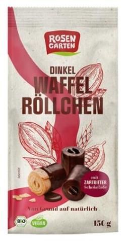 Produktfoto zu Dinkel Waffelröllchen Zartbitt