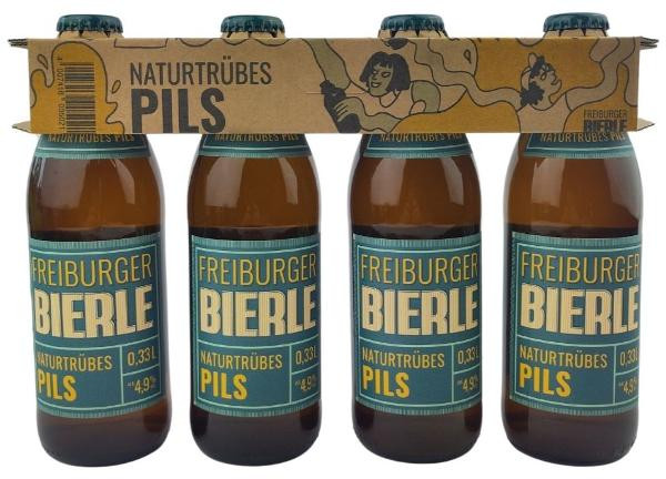 Produktfoto zu Freiburger Bierle 4er naturtrübes Pils