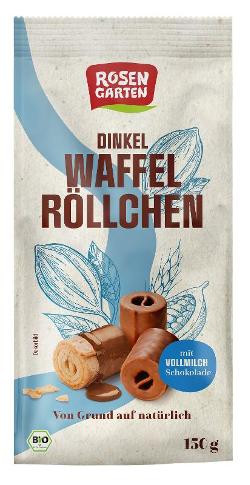 Produktfoto zu Dinkel Waffelröllchen Vollmilc